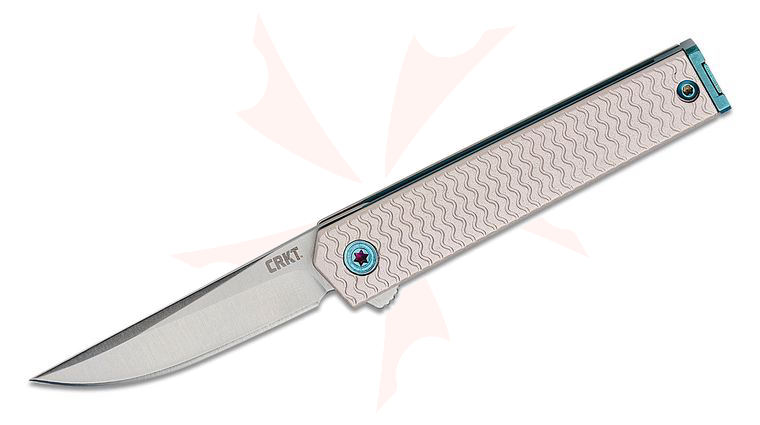 Columbia River CRKT 7081 Richard Rogers CEO Microflipper Knife 2.36 inch 12C27 Satin Plain Blade, Textured Aluminum Handles