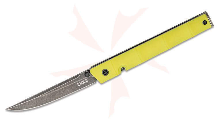 Columbia River CRKT 7096YGK Richard Rogers CEO Bamboo Gentleman's Folding Knife 3.11 inch Black Stonewashed Plain Blade, Yellow GRN Handles
