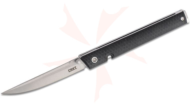 Columbia River CRKT 7096 Richard Rogers CEO Gentleman's Folding Knife 3.107 inch Satin Plain Blade, Black GRN Handles