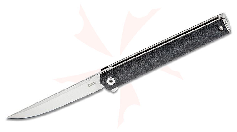 Columbia River CRKT 7097 Richard Rogers CEO Gentleman's Flipper Knife 3.352 inch Satin Plain Blade, Black GRN Handles
