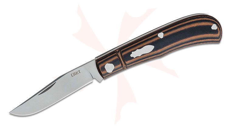 Columbia River CRKT 7100 Richard Rogers Venandi Slipjoint Folding Knife 3.14 inch Bead Blasted Plain Blade, Black/Brown G10 Handles
