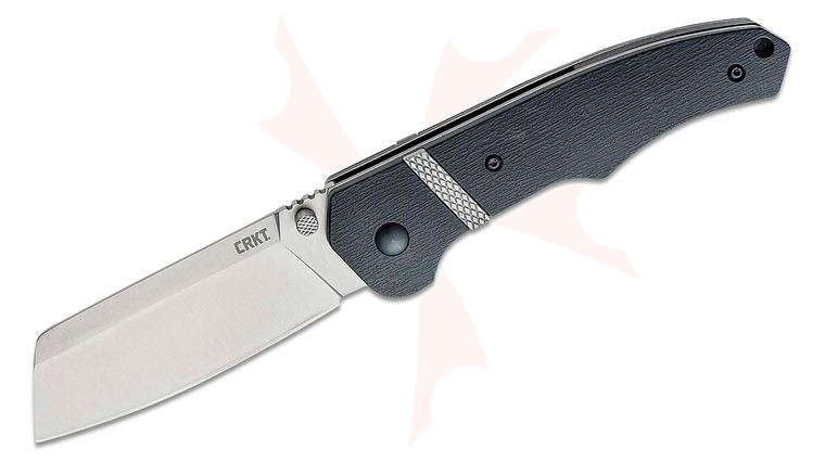Columbia River CRKT 7271 Philip Booth Ripsnort II Flipper Knife 3.48 inch Satin Plain Blade, Black GRN Handles