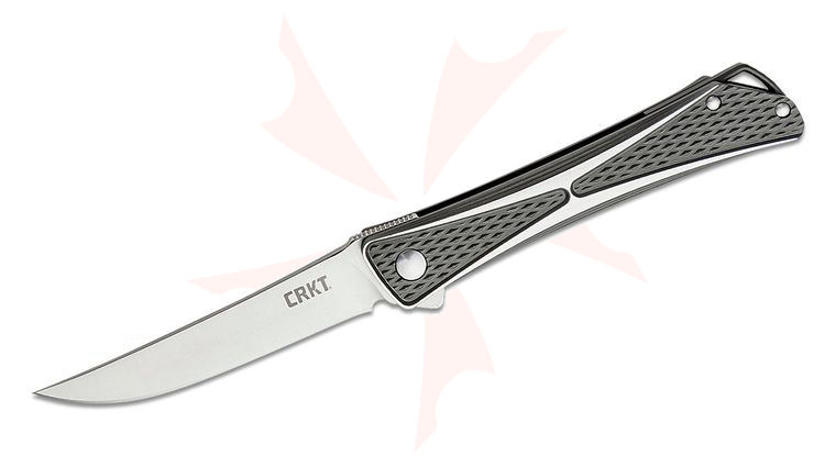Columbia River CRKT 7530 Jeff Park Crossbones Flipper 3.536 inch Satin Plain Blade, Two-Tone Aluminum Handles