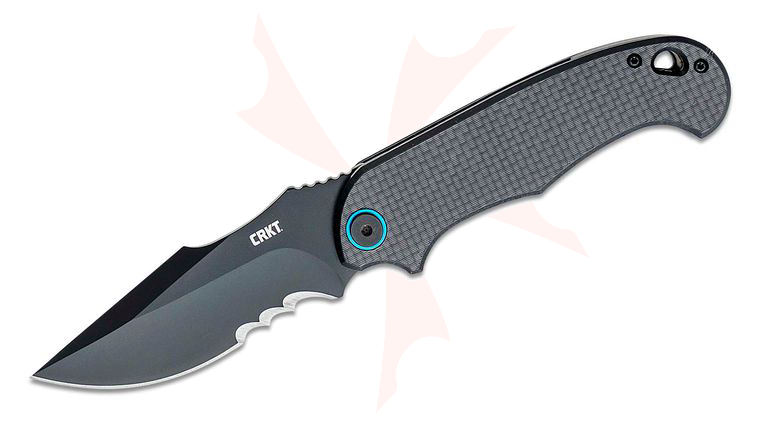 Columbia River CRKT 7920K Jim Hammond PSD Particle Separation Device Assisted Flipper Knife 3.63 inch Black Harpoon Blade, Carbon Fiber/G10 Handles