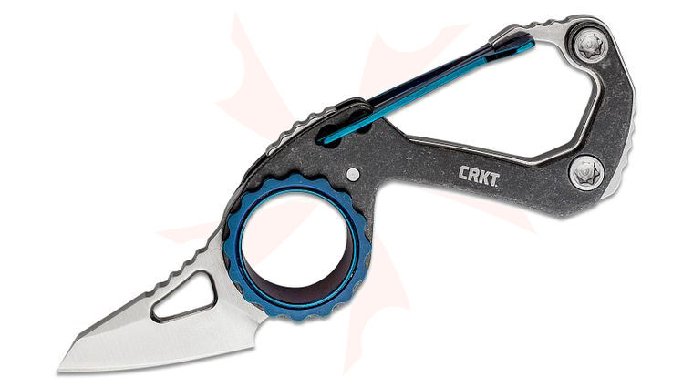 Columbia River CRKT 9083 Mike Bond Compano Carabiner Folding Knife 1.44 inch Satin Sheepsfoot Blade, Black Stainless Steel Handles