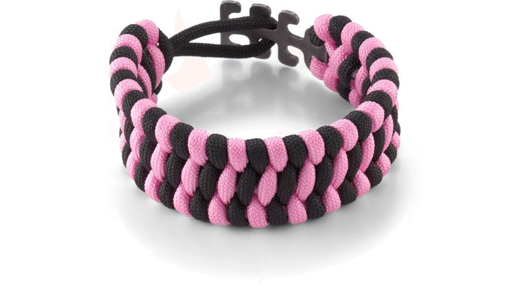 Columbia River CRKT 9400PK Tom Stokes Adjustable Paracord Bracelet, Pink/Black