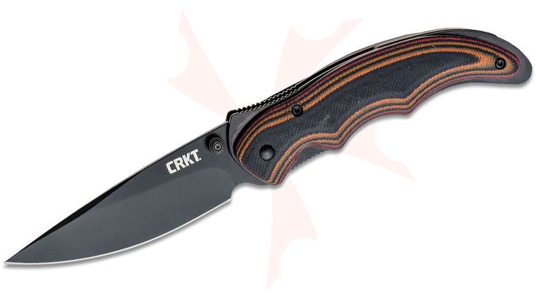 Columbia River CRKT 1105K Endorser Assisted 3.18 inch Black Plain Blade, G10 Handles