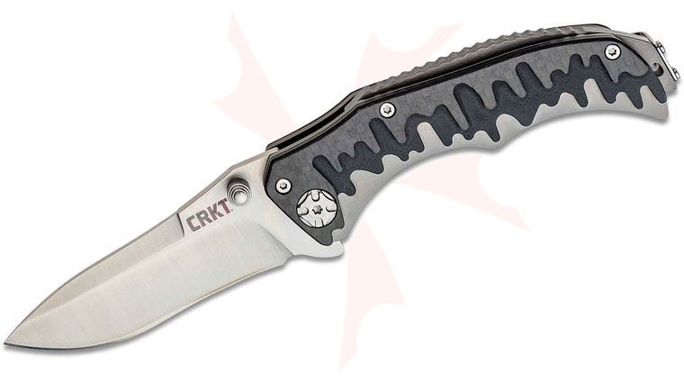 Columbia River CRKT 1190 Drip Tighe Assisted Flipper 3.106 inch Satin Plain Blade, Carbon Fiber and G10 Handles