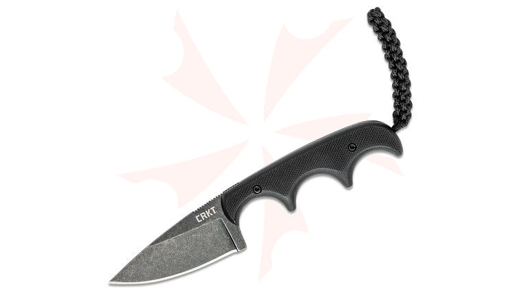 Columbia River CRKT 2384K Folts Minimalist Fixed Blade Neck Knife 2.16 inch Black Stonewashed Drop Point Blade, G10 Handles