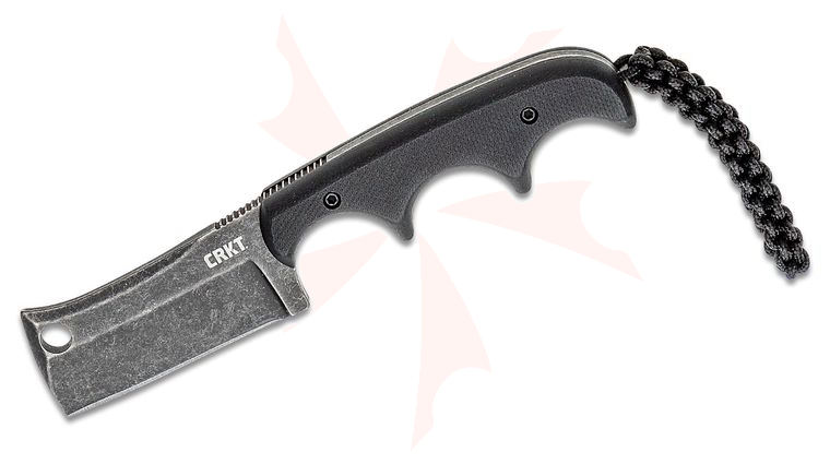 Columbia River CRKT 2383K Folts Minimalist Cleaver Blackout Fixed Blade Neck Knife 2.131 inch Black Stonewashed, G10 Handles, Thermoplastic Sheath
