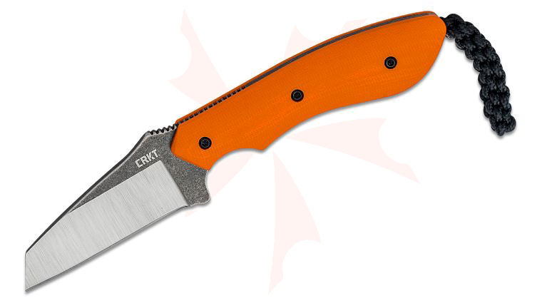 Columbia River CRKT 2399 Folts S.P.I.T. Fixed Blade Neck Knife 2.15 inch Two-Tone Reverse Tanto Blade, Orange G10 Handles, Thermoplastic Sheath