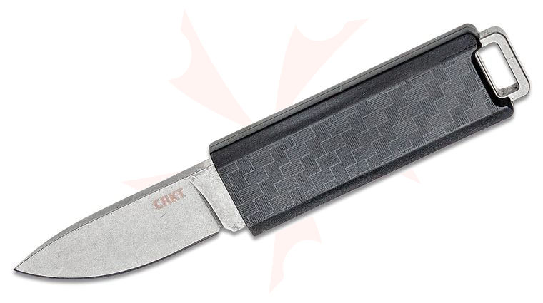 Columbia River CRKT 2425 TJ Schwarz Scribe Pocket Fixed Blade Knife 1.74 inch Stonewashed Drop Point, Glass-Reinforced Nylon Handle and Sheath with Clip