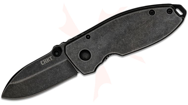 Columbia River CRKT 2490KS Lucas Burnley Squid Folding  2.14 inch Blackwashed Plain Blade, Stainless Steel Handles