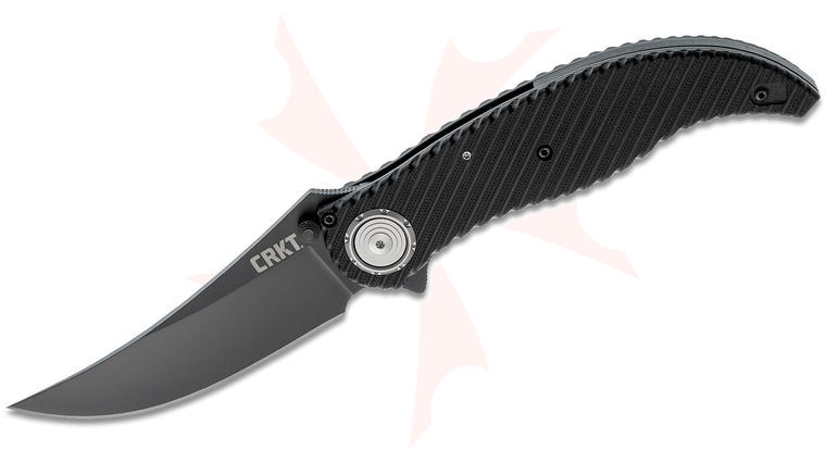 Columbia River CRKT 2640 Clever Girl IKBS Flipper Knife 4.084 inch D2 Black Blade, Textured G10 Handles