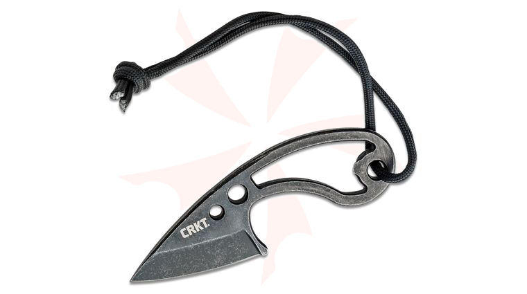 Columbia River CRKT 2716 Ryan Johnson RMJ Owlet Fixed Neck Knife 2.181 inch Black Stonewashed Blade, GRN Sheath