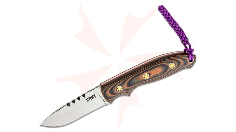Columbia River CRKT 2861 Larry Fischer Hunt'N Fisch Fixed 2.99 inch Drop Point Plain Blade, G10 Handle, Leather Sheath