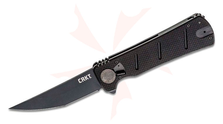 Columbia River CRKT 2920 James Williams Goken Flipper Knife 3.693 inch Black Plain Blade, Black G10 Handles - Field Strip Technology