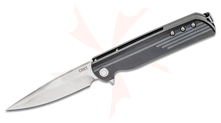 Columbia River CRKT 3801 Matthew Lerch LCK   Assisted Flipper Knife 3.314 inch Satin Drop Point Blade, Glass-Reinforced Nylon Handles