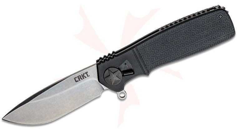 Columbia River CRKT 250KXP Homefront EDC Flipper 3.539 inch Stonewashed 1.4116 Stainless Steel Plain Blade, GRN Handles - Field Strip Technology