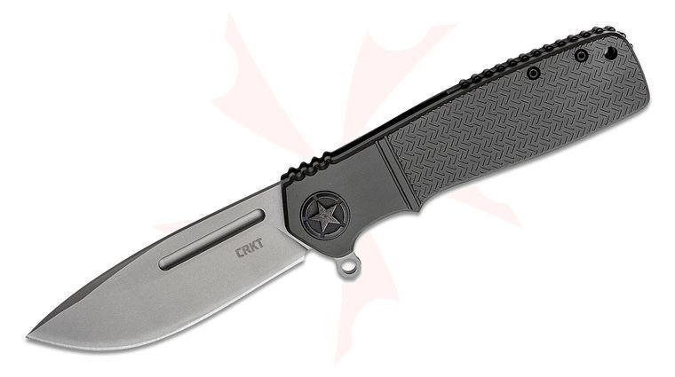 Columbia River CRKT K252GXP Homefront Tactical Flipper 3.56 inch 12C27 Bead Blast Bayonet Blade, Gray Aluminum Handles