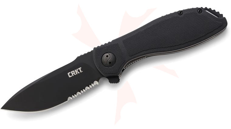 Columbia River CRKT K290KKS Ken Onion Prowess Flipper 3.368 inch Black Combo Blade, Nylon with Glass Fiber Handles