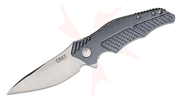 Columbia River CRKT K320GXP Ken Onion Outrage Flipper 3.19 inch Satin Plain Blade, Gunmetal Gray Aluminum Handles