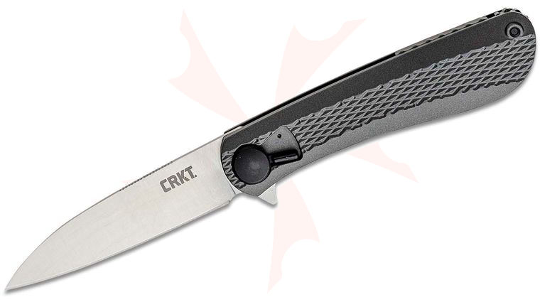 Columbia River CRKT K350KXP Ken Onion Slacker Flipper Knife 3.324 inch Satin Drop Point Blade, Gray Aluminum Handles - Field Strip Technology