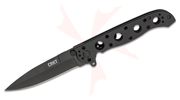 Columbia River CRKT M16-03KS Carson Frame Lock Flipper 3.552 inch 12C27 Black Spear Point Blade, Black Stainless Steel Handles