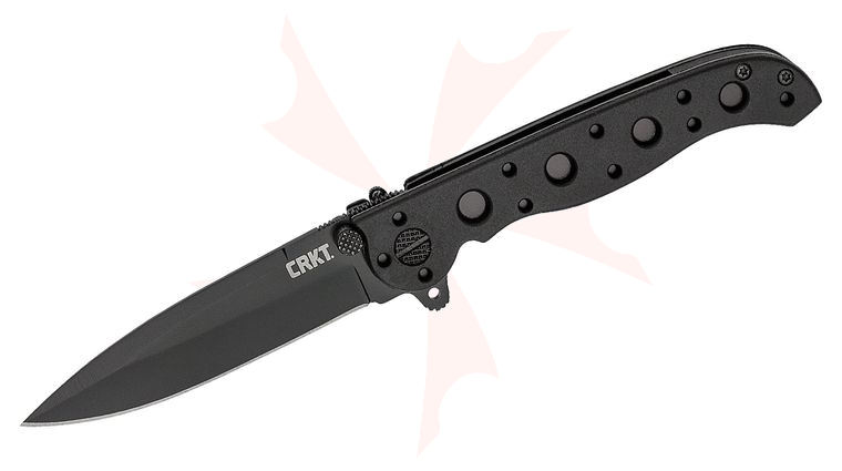 Columbia River CRKT M16-01KZ Carson Flipper 3 inch Plain Blade, Black GRN Handles