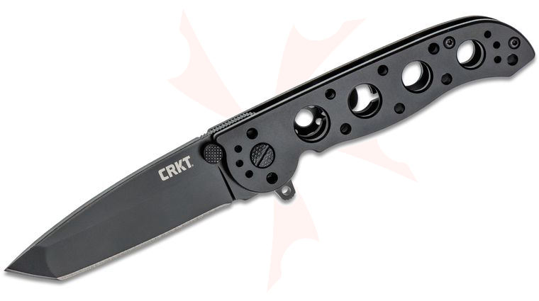 Columbia River CRKT M16-02KS Kit Carson Frame Lock Flipper 3.057 inch 12C27 Black Tanto Blade, Black Stainless Steel Handles