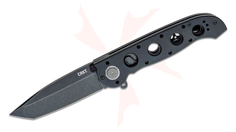 Columbia River CRKT M16-04DB Kit Carson Assisted Deadbolt Lock Flipper Knife 3.89 inch D2 Black Stonewashed Tanto Blade, Black Aluminum Handles