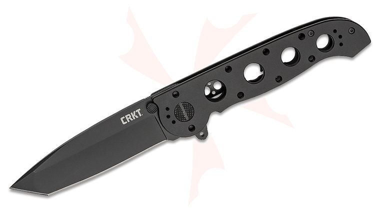 Columbia River CRKT M16-04KS Carson Frame Lock Flipper 3.871 inch 12C27 Black Tanto Blade, Black Stainless Steel Handles