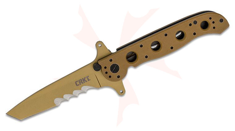 Columbia River CRKT M16-13DSFG Carson Special Forces Flipper 3.5 inch Tanto Combo Blade, Desert Tan, G10 Handles