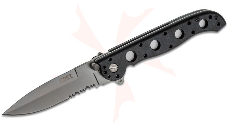 Columbia River CRKT M16-13Z Carson Flipper 3.5 inch Bead Blast Combo Blade, Black GFN Handles
