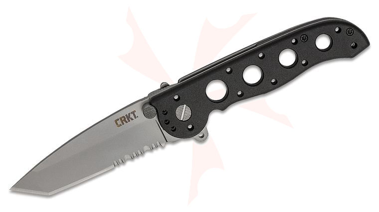 Columbia River CRKT M16-12Z Carson Liner Lock Flipper Knife 3 inch Bead Blast Combo Tanto Blade, Black GRN Handles