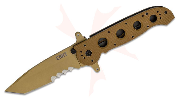 Columbia River CRKT M16-14DSFG Carson Special Forces Flipper Knife 3.875 inch Tanto Combo Blade, Desert Tan, G10 Handles