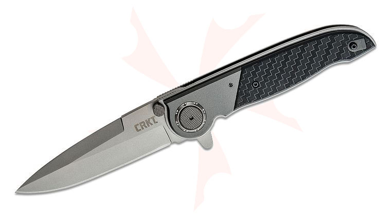 Columbia River CRKT Kit Carson M40-03 Folding Knife 3.453 inch 1.4116 Spear Point Plain Blade, Black GRN Handles with Aluminum Bolsters