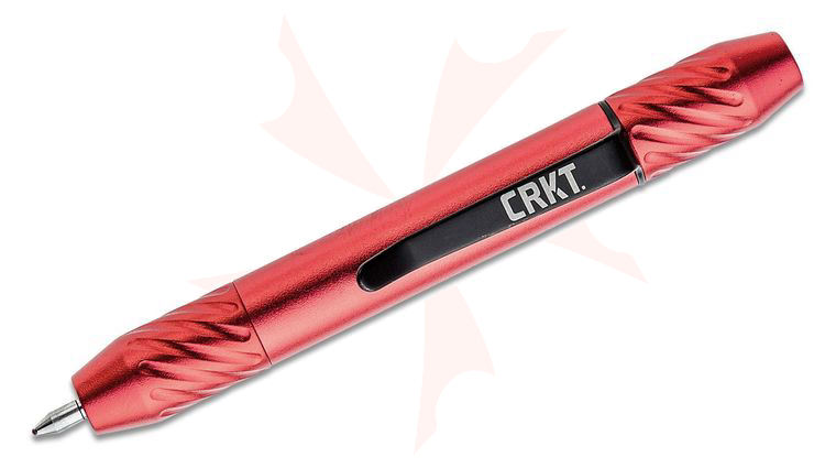 Columbia River CRKT TPENBOND2R Mike Bond Ti2 Design TechLiner Super Shorty Pen, Red Aluminum, 3.85 inch Overall - KnifeCenter Exclusive