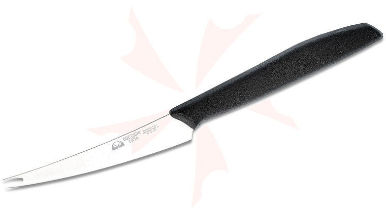 Due Cigni by Fox Italy 1896 Professional Series 3.75 inch Cheese Spreader Knife, Black Polypropylene Handle