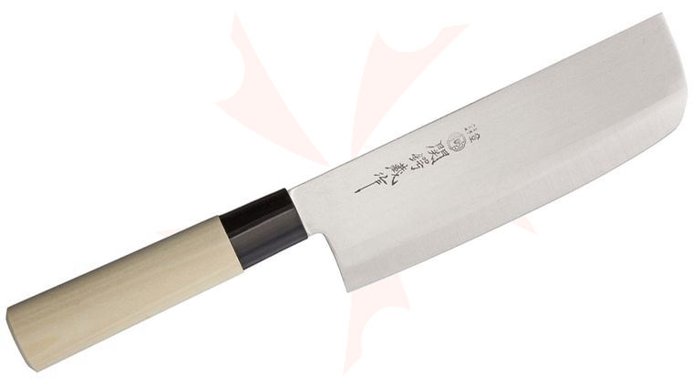 Due Cigni by Fox 6.75 inch Nakiri Knife, Maple Wood Handle Japanese Made