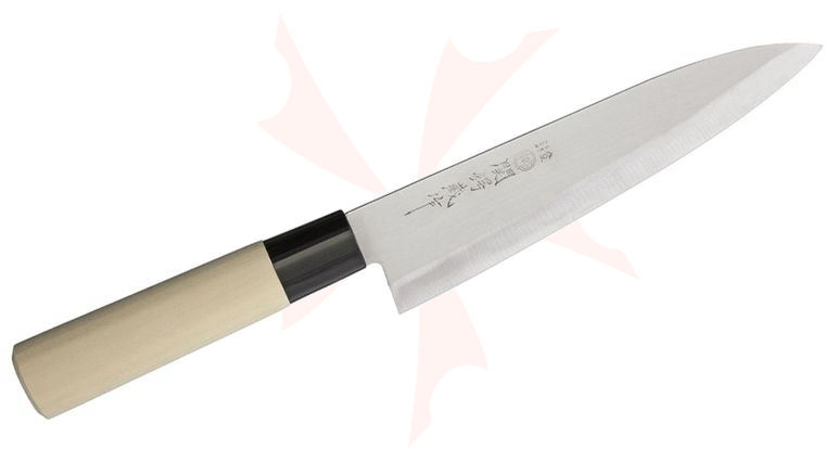 Due Cigni by Fox 7 inch Gyuto Knife, Maple Wood Handle Japanese Made