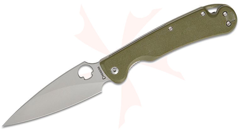 Daggerr Knives Zhalo Folding Knife 3.95 inch VG-10 Bead Blasted Spear Point Blade, Olive Green G10 Handles