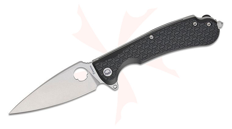 Daggerr Knives Resident Flipper Knife 3.5 inch 8Cr14MoV Stonewashed Spear Point Blade, Black FRN Handles, Glass Breaker