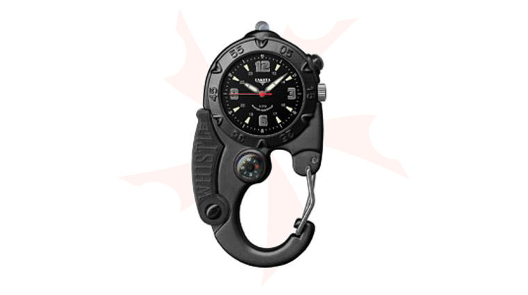 Dakota Watch Company Whistle Clip, Black Sunray Dial, Black Case