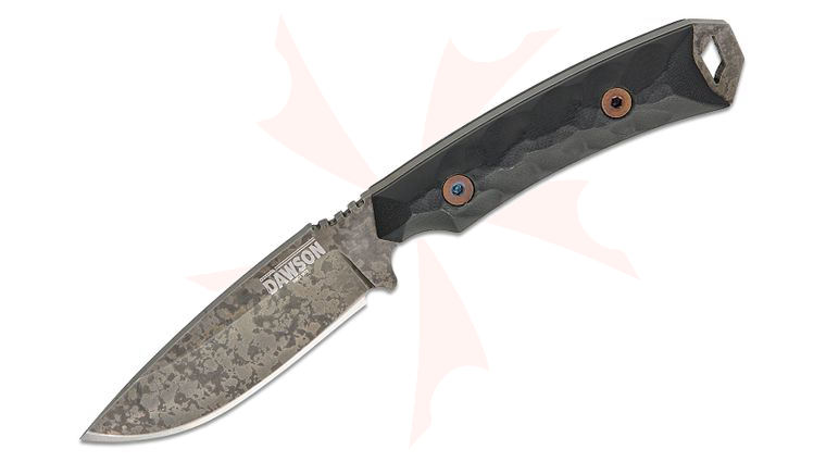 Dawson Knives Contractor GEN 2 Fixed Blade Knife 3.125 inch 80CRV2 Rainstorm Drop Point Blade, Black G10 Handles, Kydex IWB Sheath