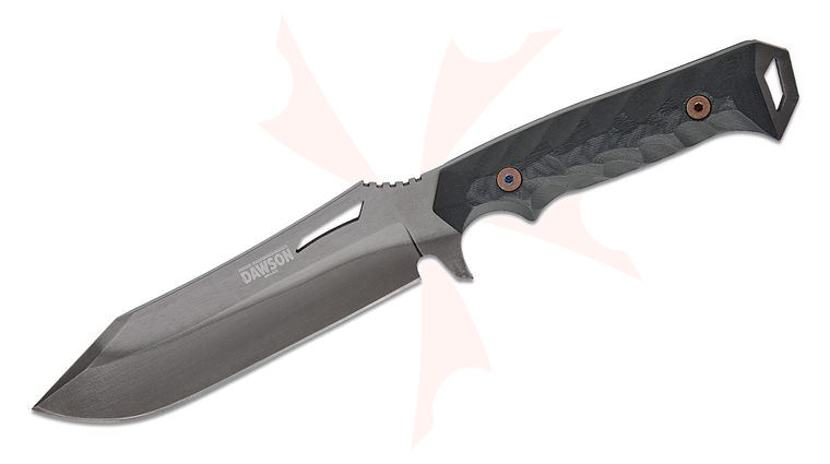 Dawson Knives Shepherd XL GEN 2 Fixed Blade Knife 5.5 inch 80CRV2 Hamon Drop Point Blade, Black G10 Handles, Kydex IWB Sheath