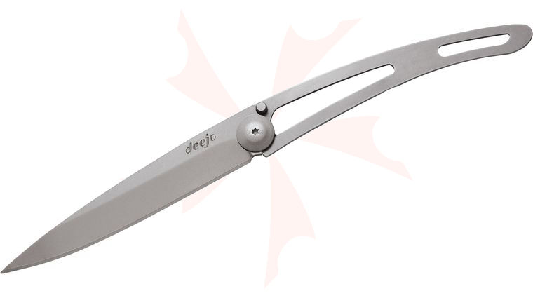 Deejo Knives Naked 37g Folding Knife 3.75 inch Satin Plain Blade, Minimalist Design