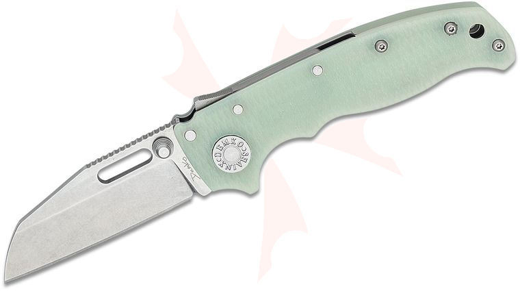 Andrew Demko AD20.5 Shark Lock Folding Knife 3 inch CPM-S35VN Shark Foot Blade, Textured Natural (Jade) G10 Handles