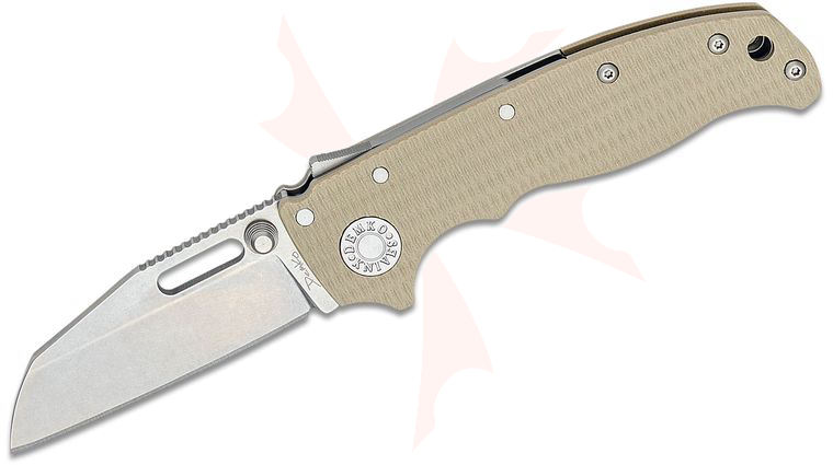 Andrew Demko AD20.5 Shark Lock Folding Knife 3 inch CPM-S35VN Shark Foot Blade, Textured Tan G10 Handles