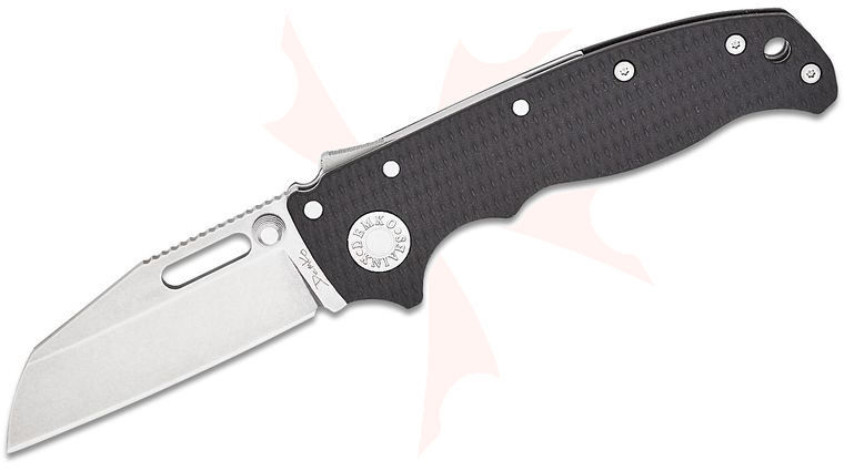 Andrew Demko AD20.5 Shark Lock Folding Knife 3 inch CPM-20CV Shark Foot Blade, Textured Black G10 Handles